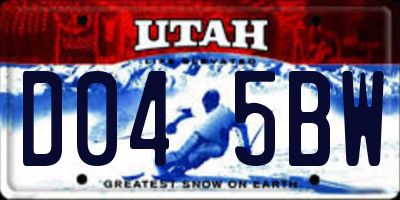 UT license plate D045BW