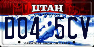 UT license plate D045CV