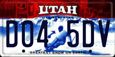 UT license plate D045DV