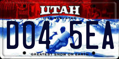UT license plate D045EA