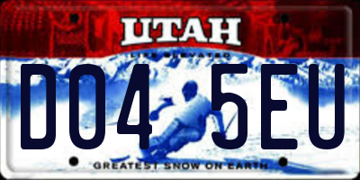UT license plate D045EU