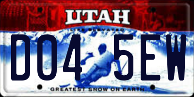 UT license plate D045EW