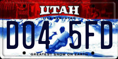 UT license plate D045FD