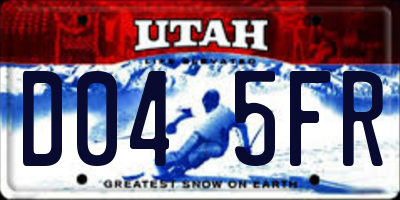 UT license plate D045FR