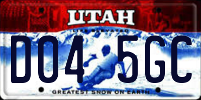 UT license plate D045GC