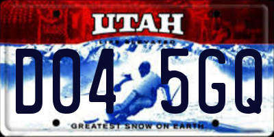 UT license plate D045GQ