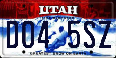UT license plate D045SZ