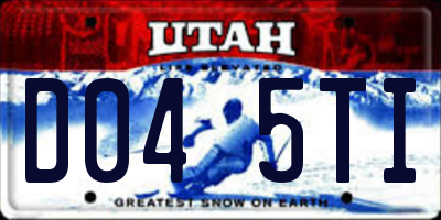 UT license plate D045TI