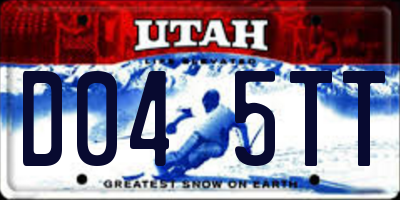 UT license plate D045TT