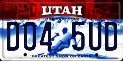 UT license plate D045UD