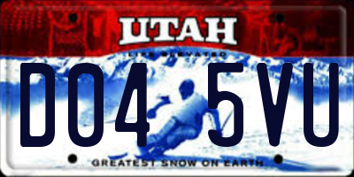 UT license plate D045VU