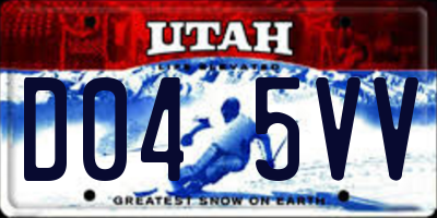 UT license plate D045VV