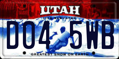UT license plate D045WB