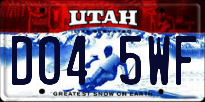 UT license plate D045WF