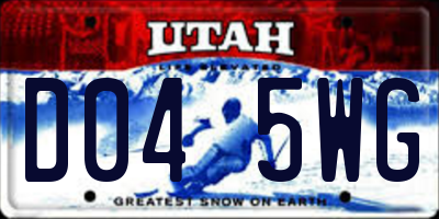 UT license plate D045WG