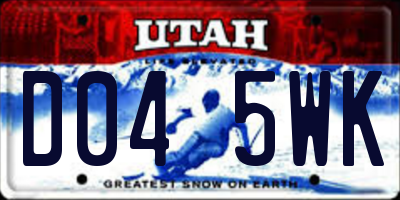 UT license plate D045WK