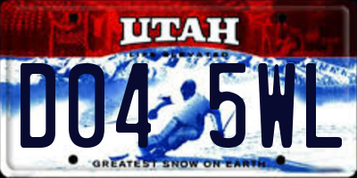 UT license plate D045WL