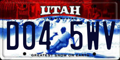 UT license plate D045WV
