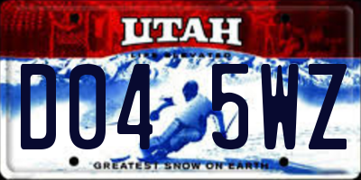 UT license plate D045WZ