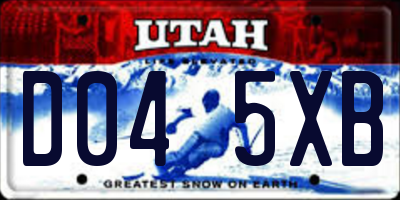 UT license plate D045XB