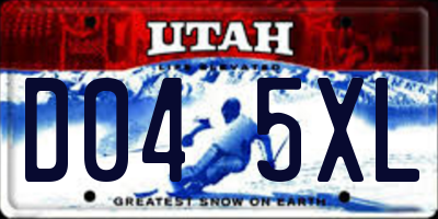 UT license plate D045XL
