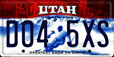 UT license plate D045XS