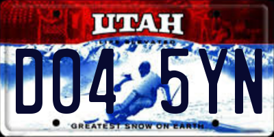 UT license plate D045YN
