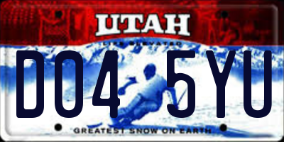 UT license plate D045YU