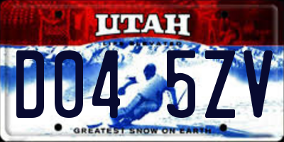 UT license plate D045ZV