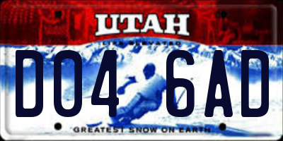 UT license plate D046AD