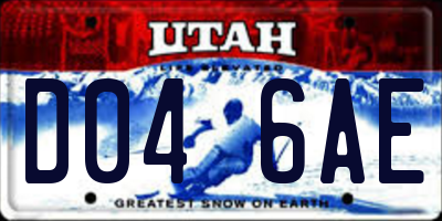 UT license plate D046AE