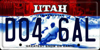 UT license plate D046AL