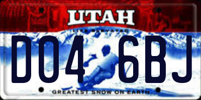 UT license plate D046BJ