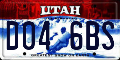 UT license plate D046BS