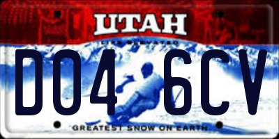 UT license plate D046CV