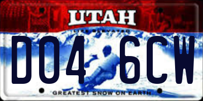 UT license plate D046CW