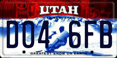 UT license plate D046FB