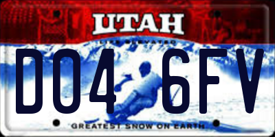 UT license plate D046FV