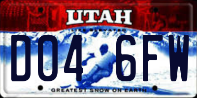 UT license plate D046FW