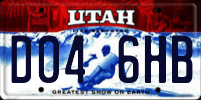 UT license plate D046HB