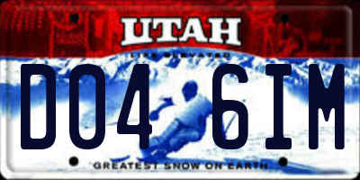 UT license plate D046IM