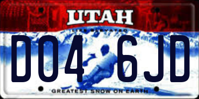 UT license plate D046JD