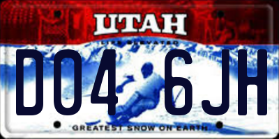 UT license plate D046JH