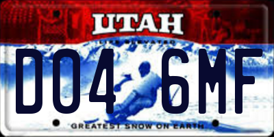 UT license plate D046MF