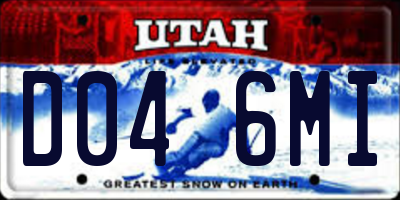 UT license plate D046MI