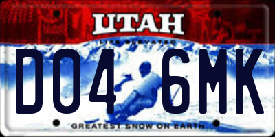 UT license plate D046MK