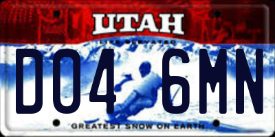UT license plate D046MN