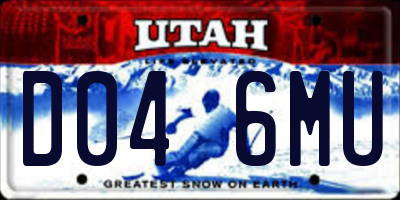 UT license plate D046MU