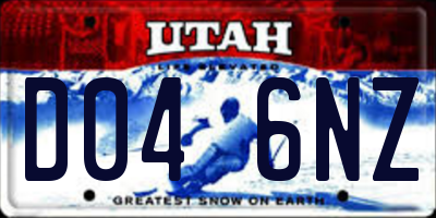 UT license plate D046NZ