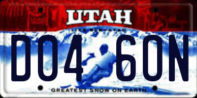 UT license plate D046ON